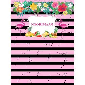 Custom Black pink striped Flamingos flower leaves fruit backdrops Vinyl cloth Computer print birthday background
Custom Black pink striped Flamingos flower leaves fruit backdrops Vinyl cloth Computer print birthday background