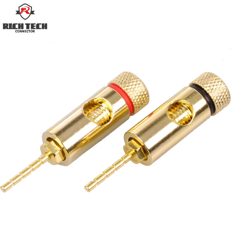 5pairs Small Gold Plated 2mm Pins 2mm Banana Plug Screw Lock Terminal Connectors