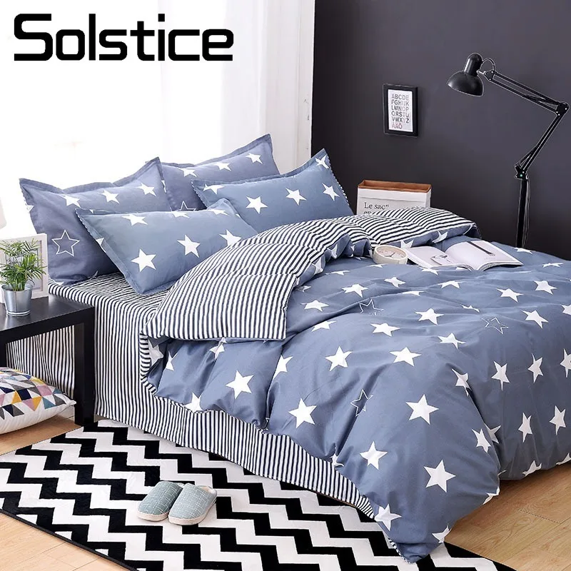 Solstice Home Textile Child Teen Boy Bedding Set Blue Stripe Star Duvet Quilt Cover Pillow Case Sheet Girl Adult Bed Linens Suit
Solstice Home Textile Child Teen Boy Bedding Set Blue Stripe Star Duvet Quilt Cover Pillow Case Sheet Girl Adult Bed Linens Suit