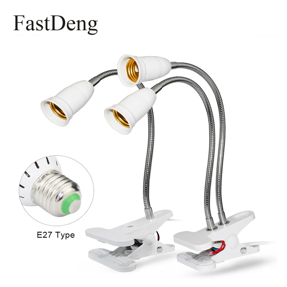 360 Degrees Flexible Lamp Holder Clip E27 Base For LED Grow Light E27 LED Lamp With Switch EU/US Plug Made Of Metal And Plastic
360 Degrees Flexible Lamp Holder Clip E27 Base For LED Grow Light E27 LED Lamp With Switch EU/US Plug Made Of Metal And Plastic