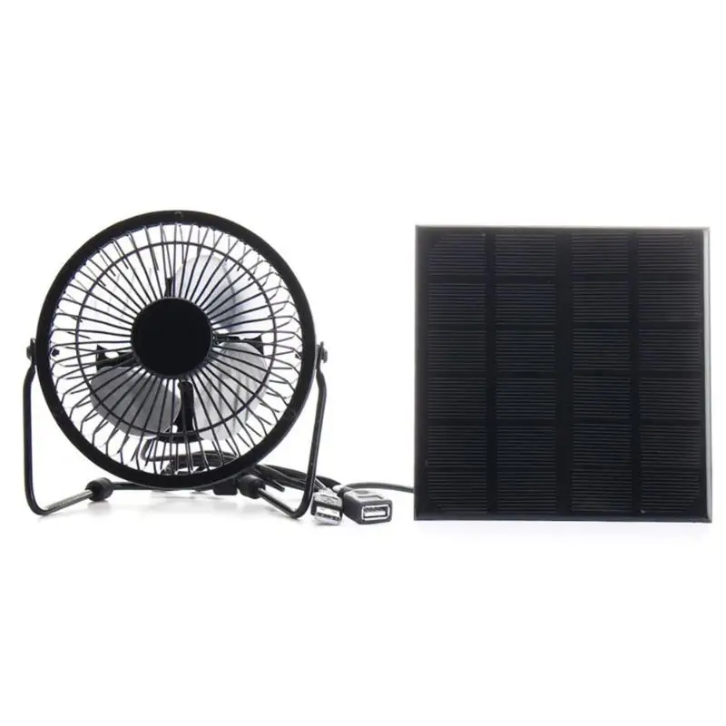 

3W Mini USB Solar Panel Iron Fan Cooling Ventilation Fan Charge Phone Powerbank MP3 Electronic Product Office Home air cooler