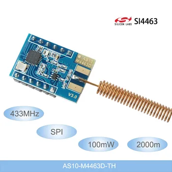433Mhz Wireless Data Transceiver Module 2000-meter Long Distance SI4463 100mW Wireless Modules 433M SPI RF module spring antenna
433Mhz Wireless Data Transceiver Module 2000-meter Long Distance SI4463 100mW Wireless Modules 433M SPI RF module spring antenna
