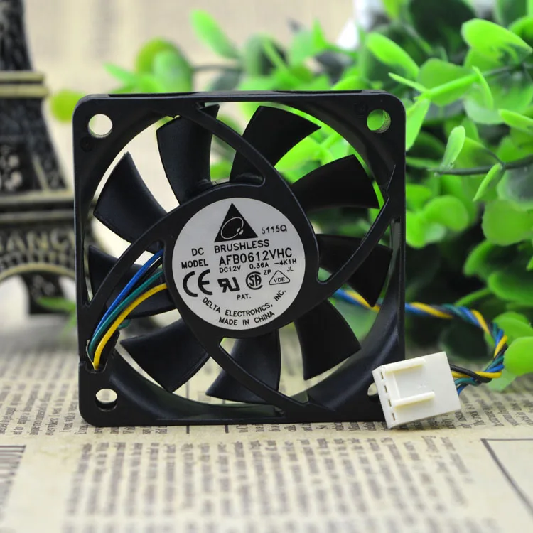 

Original Delta AFB0612VHC 60x60x15mm 6015 60MM CPU Comptuter case Cooling fan 12V 0.36A with 4pin