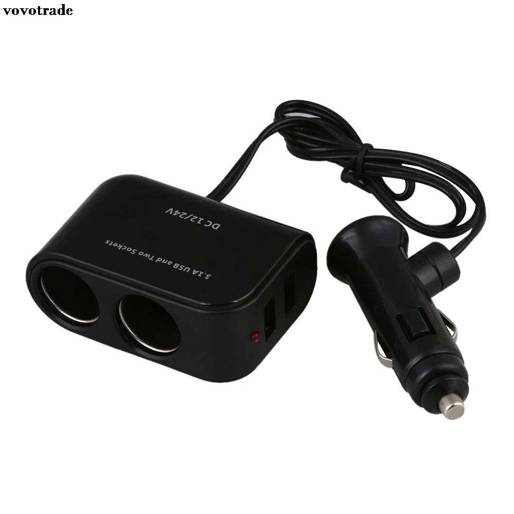 vovotrade Car Cigarette Lighter Socket Splitter Charger Adapter DC 12V/24V + 2 USB 3.1A Diy Power Bank Iqos Battery Holder
vovotrade Car Cigarette Lighter Socket Splitter Charger Adapter DC 12V/24V + 2 USB 3.1A Diy Power Bank Iqos Battery Holder