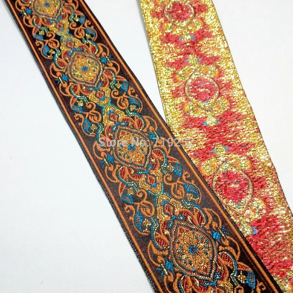50mm 5cm 2' Blue Golden Costume Curtain Laciness Lace Embroidery National Jacquard Ribbon Woven Webbing Court Luxury Vintga Trim
50mm 5cm 2' Blue Golden Costume Curtain Laciness Lace Embroidery National Jacquard Ribbon Woven Webbing Court Luxury Vintga Trim