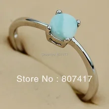Fashion initial ring natural stone Larimar jewelry Ring Silver Plated Promotion vintage R3537 sz#6 8 9 Rave reviews Best Sellers