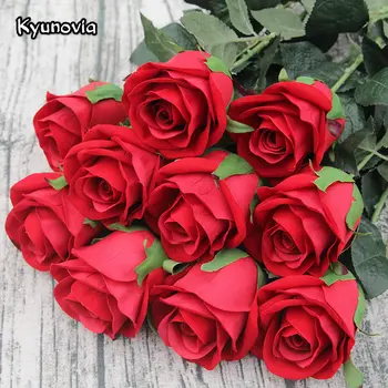 Kyunovia 72CM Single Rose Stem high quality Artificial Silk Flowers Leaves Red Velvet Rose Wedding Party Home Decorative KY41
Kyunovia 72CM Single Rose Stem high quality Artificial Silk Flowers Leaves Red Velvet Rose Wedding Party Home Decorative KY41