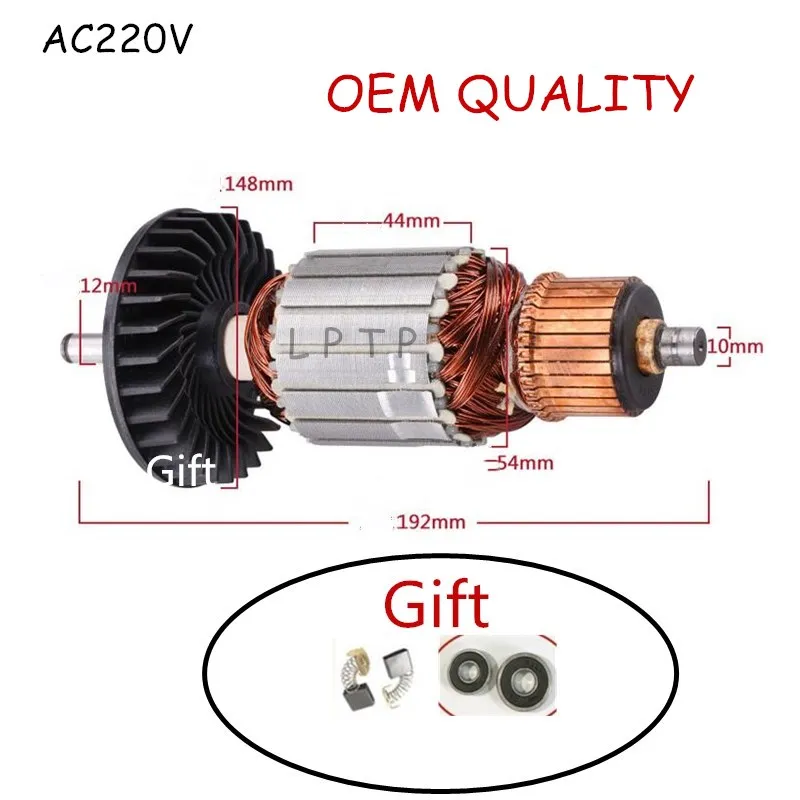 AC220-240V Armature Rotor Carbon Brush Replacement for MAKITA 9067 9067S 9069 9069S 9069X 9067F 9069F 7''Angle Grinder Anchor
AC220-240V Armature Rotor Carbon Brush Replacement for MAKITA 9067 9067S 9069 9069S 9069X 9067F 9069F 7''Angle Grinder Anchor