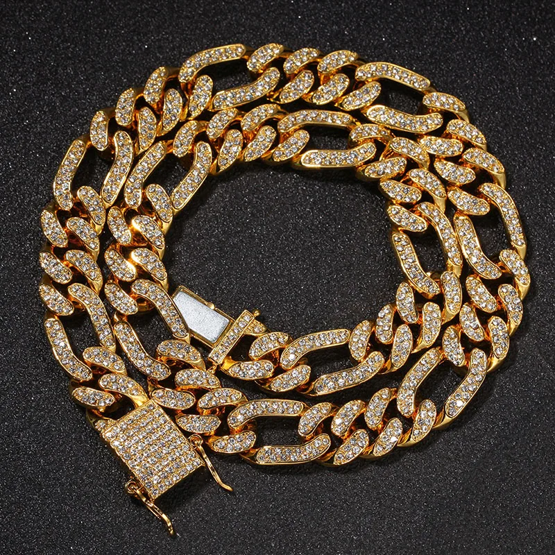 Hip Hop Full Austrian Rhinestone Paved Bling Iced Out 3:1 Figaro NK Link Chain Necklace for Men Rapper Jewelry
Hip Hop Full Austrian Rhinestone Paved Bling Iced Out 3:1 Figaro NK Link Chain Necklace for Men Rapper Jewelry