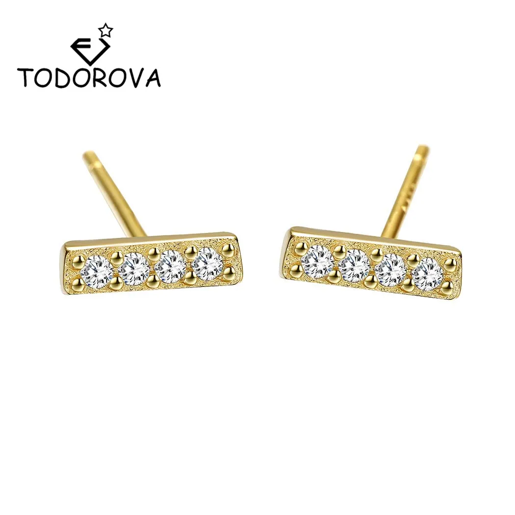 Todorova Minimalist Style Zircon T Bar Earrings for Women Fashion Golden Geometric Square Stud Earrings Jewelry Gift pendientes
Todorova Minimalist Style Zircon T Bar Earrings for Women Fashion Golden Geometric Square Stud Earrings Jewelry Gift pendientes