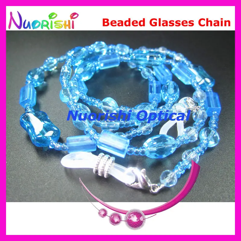 

1/5/10pcs Nice Blue Glass Beaded Eyeglasses Sunglasses Eyewear Spectacle Chain Cords Lanyard free shipping L853