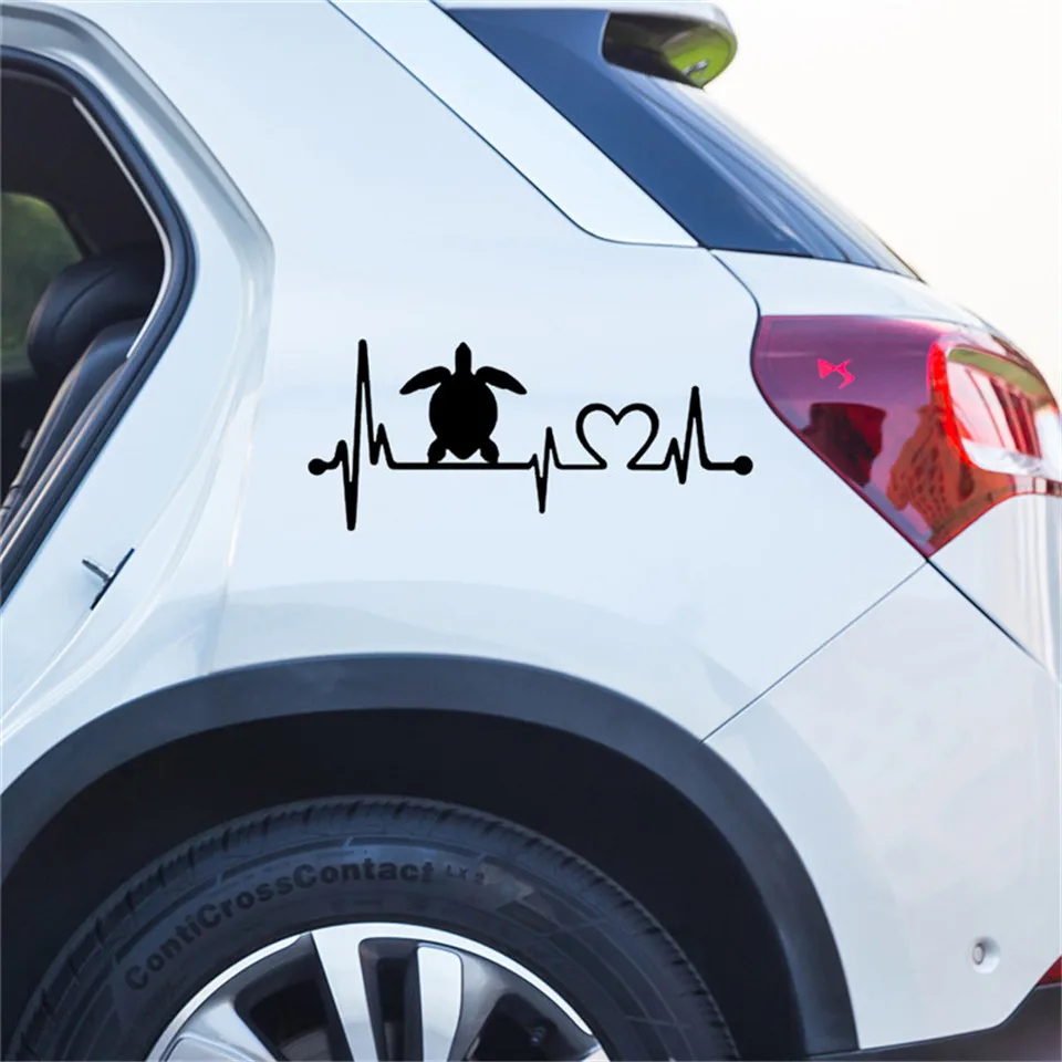 Cunymagos Sea Tortoise Heartbeat Lifeline Stickers Decals Vinyl Car Body Window Door Wall Reflective Stickers Funny Car Styling 20.48 (7)