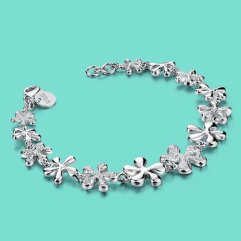 Fashion silver bracelets, 925 silver production Female money bracelet Flower design bracelet length 19 cm quality assured gifts
Fashion silver bracelets, 925 silver production Female money bracelet Flower design bracelet length 19 cm quality assured gifts