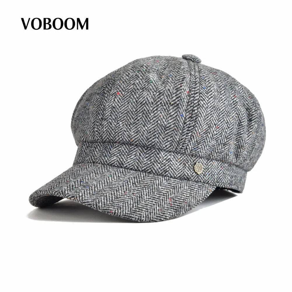 VOBOOM Woolen Women Newsboy Octagonal Cap Herringbone Soft Woolen Lady Fedora 8 Panel Hat with Lining 173
VOBOOM Woolen Women Newsboy Octagonal Cap Herringbone Soft Woolen Lady Fedora 8 Panel Hat with Lining 173