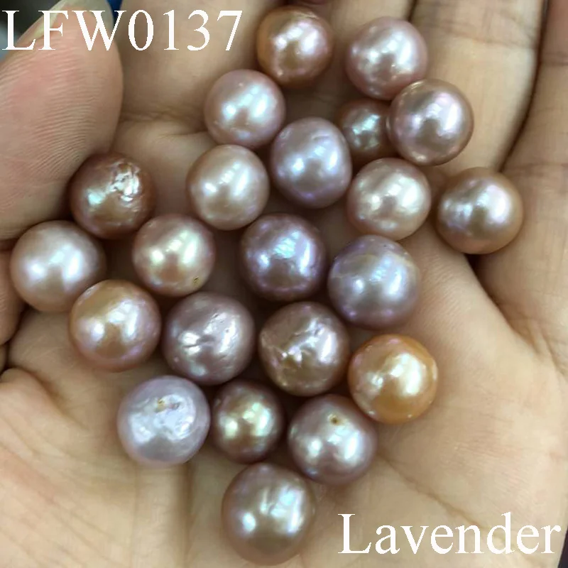 

10 Pcs 9-12mm AA+ Lavender Round High Luster Natural Party Gift Love Wish Undrilled Loose Colored Oyster Edison Pearls
