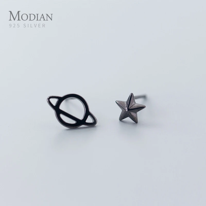 Modian Trendy Hollow Mysterious planet Earrings Charm Cute Real 925 Sterling Silver Black Stars Stud Earrings For Women Jewelry
Modian Trendy Hollow Mysterious planet Earrings Charm Cute Real 925 Sterling Silver Black Stars Stud Earrings For Women Jewelry