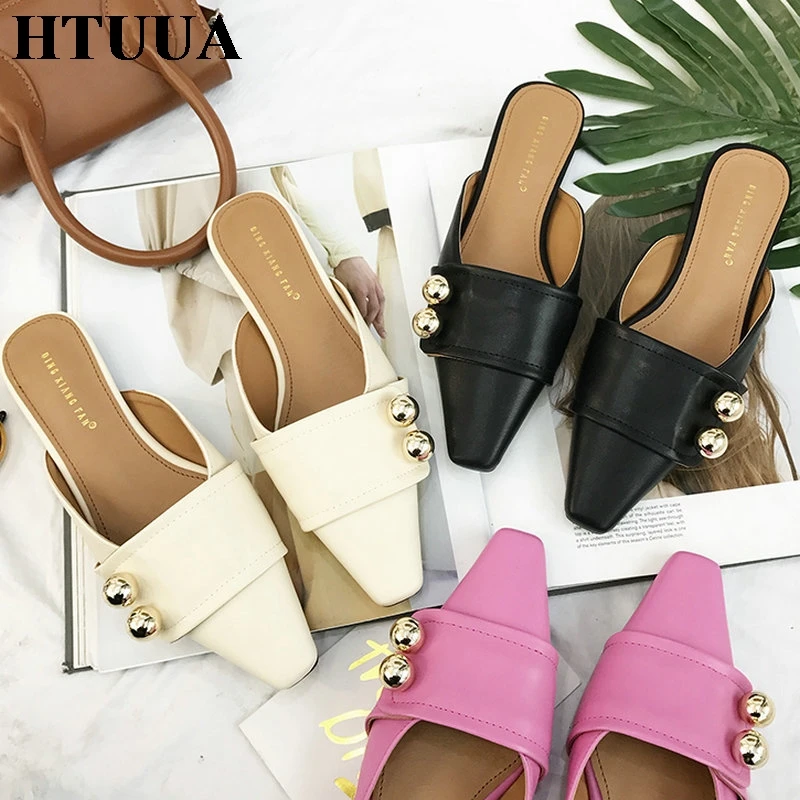HTUUA New 2019 Spring Summer Shoes Women Slippers Sexy Pointed Toe Mules Shoes Small High Heel Slides Ladies Sandals SX2172
HTUUA New 2019 Spring Summer Shoes Women Slippers Sexy Pointed Toe Mules Shoes Small High Heel Slides Ladies Sandals SX2172