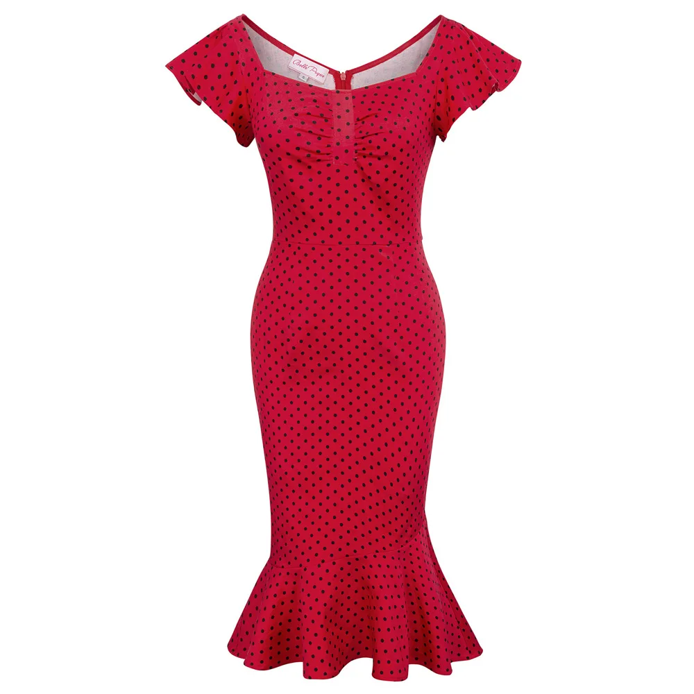 Belle Poque Women Summer Bodycon Dress Retro Vintage Polka Dots Butterfly Sleeves Elegant Mermaid Pencil Cocktail Party Dresses
Belle Poque Women Summer Bodycon Dress Retro Vintage Polka Dots Butterfly Sleeves Elegant Mermaid Pencil Cocktail Party Dresses