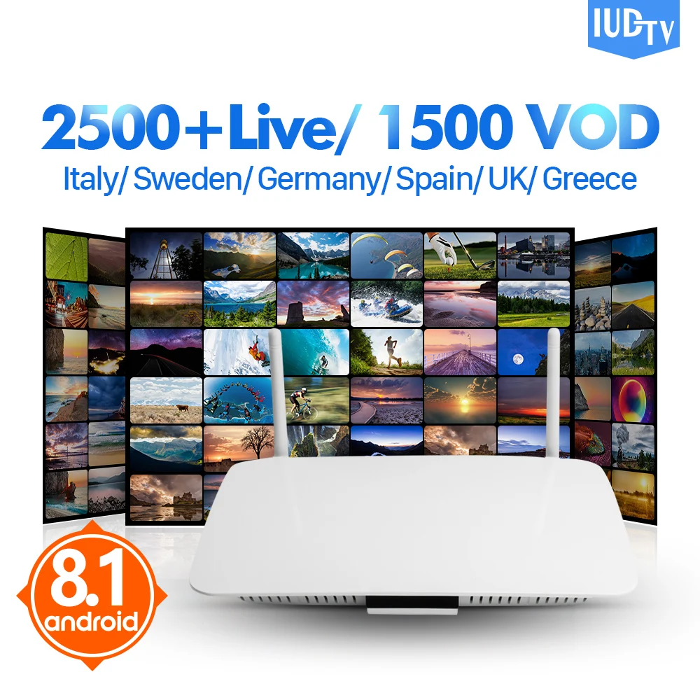 Q1404 IPTV Spain Sweden Turkey UK Germany Android 8.1 1+8G IP TV Receiver Italy IUDTV Full HD Europe IPTV 1 Year Box IUDTV
Q1404 IPTV Spain Sweden Turkey UK Germany Android 8.1 1+8G IP TV Receiver Italy IUDTV Full HD Europe IPTV 1 Year Box IUDTV
