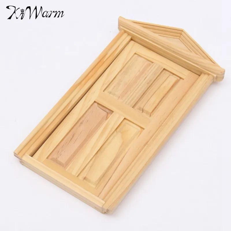 Image Excellent1 12 DIY Mini Miniature 4 Panel Wooden Classical Exterior Door Frame Doll house Toys Ornaments Gadget Decoration Craft