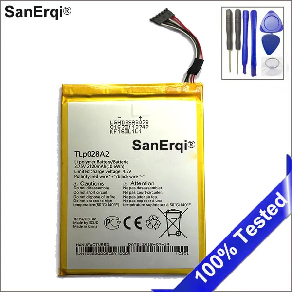 SanErqi battery TLP028A2 For Alcatel One Touch pixi 3 Battery 2820mAh Real Replacement Battery With Tools
SanErqi battery TLP028A2 For Alcatel One Touch pixi 3 Battery 2820mAh Real Replacement Battery With Tools