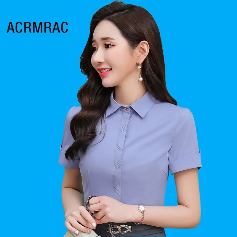 Women shirt Slim summer Solid color Short sleeve OL Formal Business Blouses & Shirts Woman 931
Women shirt Slim summer Solid color Short sleeve OL Formal Business Blouses & Shirts Woman 931
