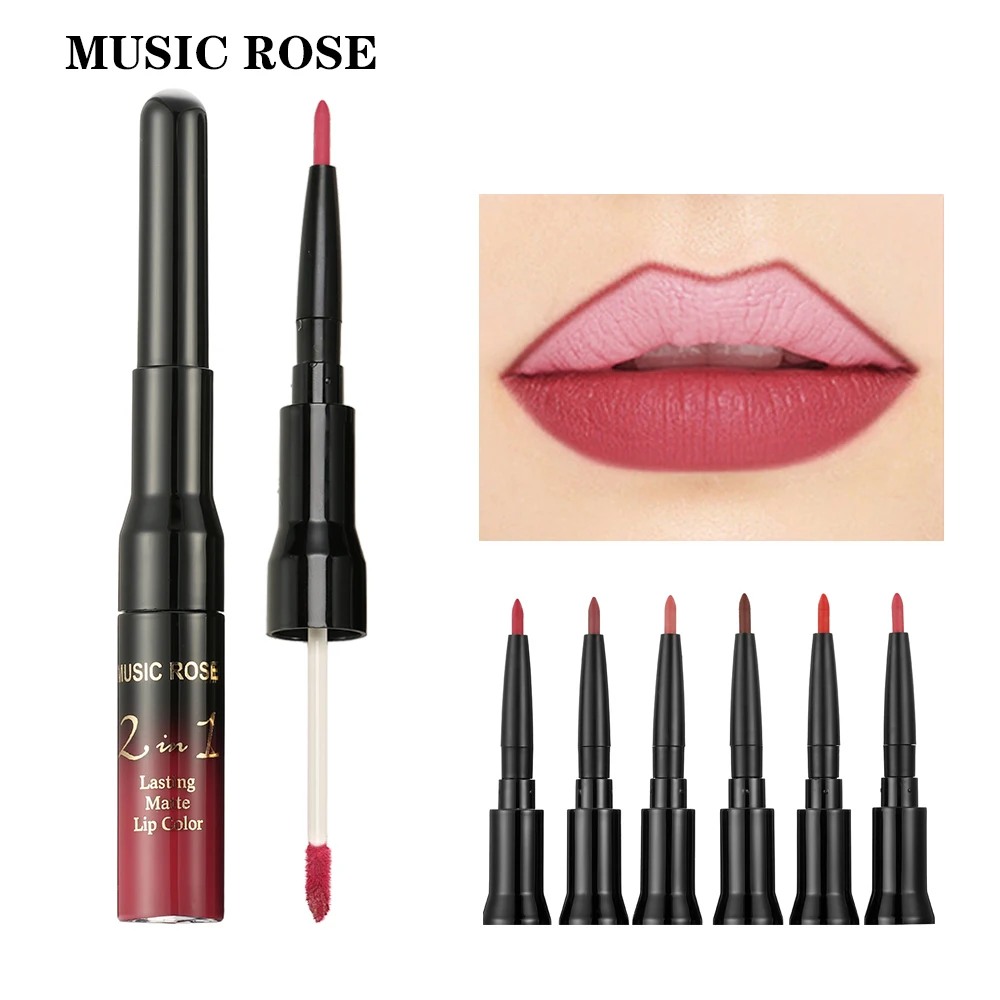 MUSIC ROSE 2 in 1 Double Head Liquid Matte Lipstick Lip Liner 24 colors Waterproof Nude Lipgloss Long Lasting Lip Pencil Makeup
MUSIC ROSE 2 in 1 Double Head Liquid Matte Lipstick Lip Liner 24 colors Waterproof Nude Lipgloss Long Lasting Lip Pencil Makeup