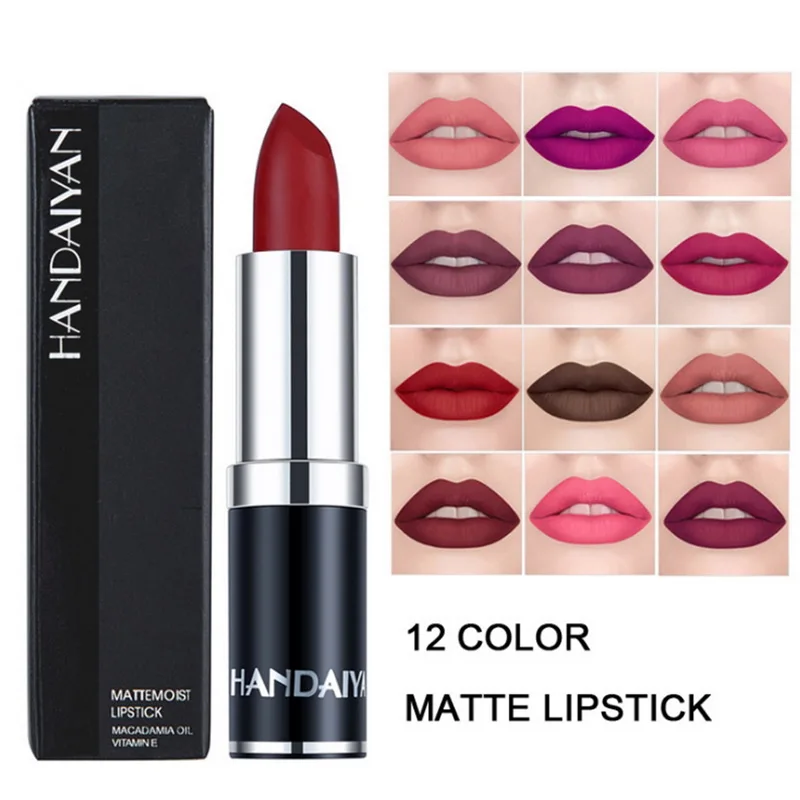 HANDAIYAN Hot Nude Color Matte Lipstick Vitamin E Lip Stick Nutritious Moisturizer Pumpkin Color Luxury Women Batom Mate Makeup
HANDAIYAN Hot Nude Color Matte Lipstick Vitamin E Lip Stick Nutritious Moisturizer Pumpkin Color Luxury Women Batom Mate Makeup
