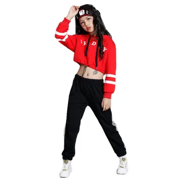 Girls Street Dance Costumes Hip Hop Cotton Clothing Set