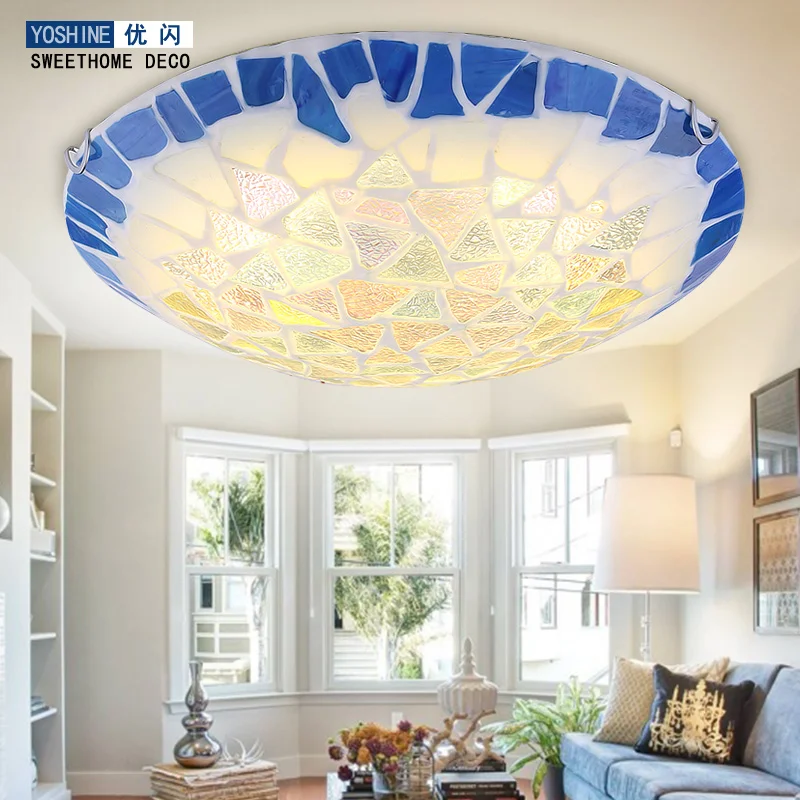 Mediterranean suction dome light circular modern LED bedroom lamp garden style living room dining room lighting Tiffany
Mediterranean suction dome light circular modern LED bedroom lamp garden style living room dining room lighting Tiffany