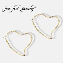 NUR FÜHLEN Neue Punk 60mm Große Herz Hoop Ohrringe Pendientes Boho Geometrische Einfache Ohrringe Für Frauen Charme Romantische Schmuck geschenke(China)