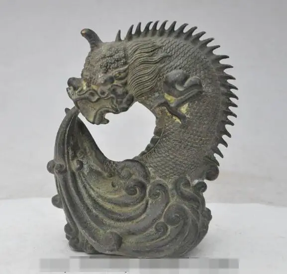 S2875 6" china chinese fengshui bronze Weird animal evil beast head fish Body statue
S2875 6" china chinese fengshui bronze Weird animal evil beast head fish Body statue