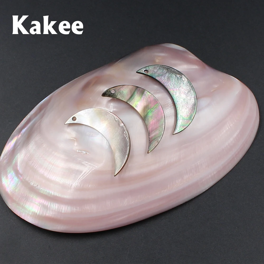 Kakee натуральная черная луна перламутровые Подвески DIY для изготовления ювелирных
