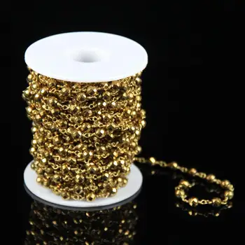 Golden Plated Iron Pyrite Beads Chains,6mm,Faceted Round Shape Beads with Wire Wrapped Golden Links Bracelet Making
Golden Plated Iron Pyrite Beads Chains,6mm,Faceted Round Shape Beads with Wire Wrapped Golden Links Bracelet Making