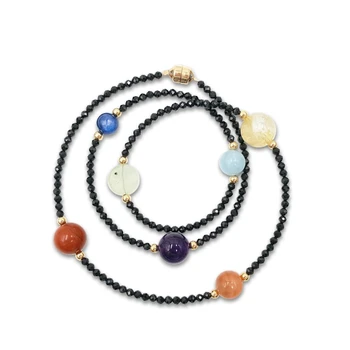 Lii Ji 7 Chakras Aquamarine Black Spinel Citrine Kyanite Amethyst Prehnite Bracelet Natural Gemstone Delicate Jewelry
Lii Ji 7 Chakras Aquamarine Black Spinel Citrine Kyanite Amethyst Prehnite Bracelet Natural Gemstone Delicate Jewelry