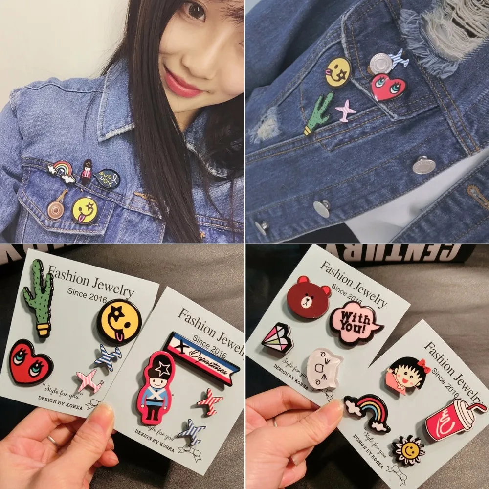 Japanese and Korean aircraft insignia acrylic brooch female Korean breast flower collar pin accessories cute cartoon student pin
Japanese and Korean aircraft insignia acrylic brooch female Korean breast flower collar pin accessories cute cartoon student pin