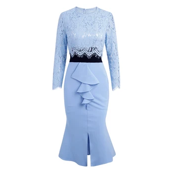 Hot Sale Patchwork Lace Dress Elegant O-Neck Long Sleeve Sexy Ruffles Dresses K1017
Hot Sale Patchwork Lace Dress Elegant O-Neck Long Sleeve Sexy Ruffles Dresses K1017