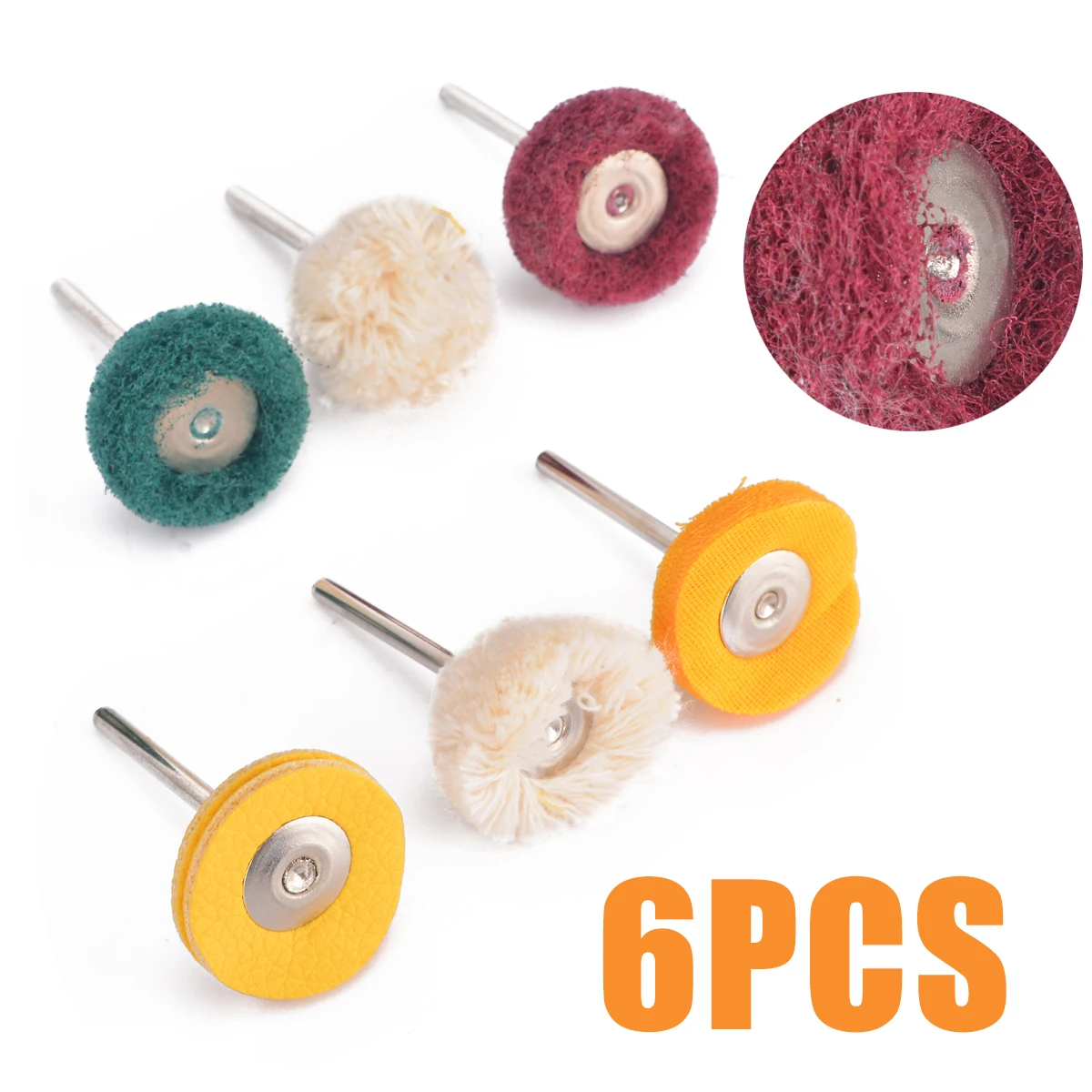 6pcs/Set Polishing Wheel Buffing Pad Brush Set 25mm Polishers Tool For Rotary Drill Bit Metal Stone Burrs Rust Removing Mayitr
6pcs/Set Polishing Wheel Buffing Pad Brush Set 25mm Polishers Tool For Rotary Drill Bit Metal Stone Burrs Rust Removing Mayitr