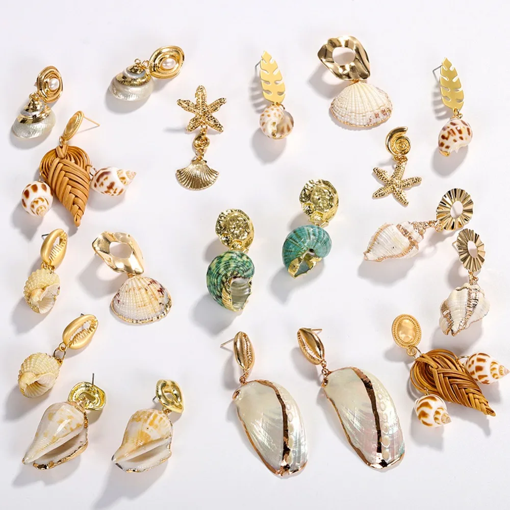 Natural Conch Shell Earring Sea Drop Earrings Women Trendy Dangle Earring For Wedding Irregular Shell Starfish Beach Jewelry
Natural Conch Shell Earring Sea Drop Earrings Women Trendy Dangle Earring For Wedding Irregular Shell Starfish Beach Jewelry