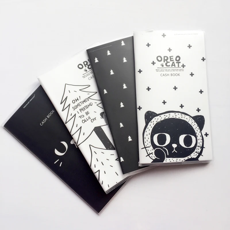 Image 1X Cute Oreo Cat Portable Soft Cash Book Accounts Recording Finanncing Notebook Planner Student School Office Supply Stationery