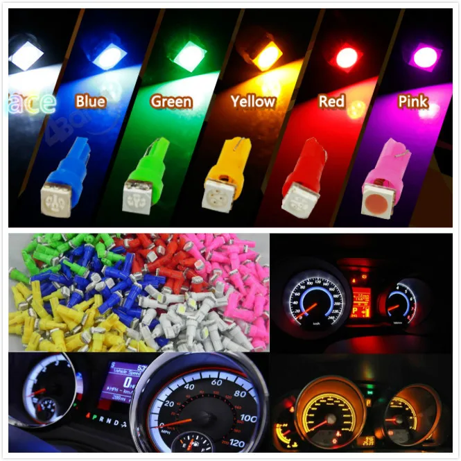 Car styling 20 X T5 1 SMD 5050 led Dashboard speedo 74 LED Bulb Lamp six color car light source
Car styling 20 X T5 1 SMD 5050 led Dashboard speedo 74 LED Bulb Lamp six color car light source