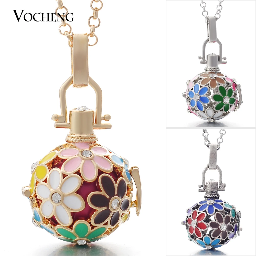 Vocheng Chime Harmony Flower Necklace Aromatherapy Locket 3 Colors Copper Metal Pendant with Stainless Steel Chain VA-046
Vocheng Chime Harmony Flower Necklace Aromatherapy Locket 3 Colors Copper Metal Pendant with Stainless Steel Chain VA-046