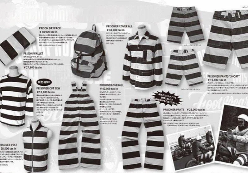 prison pants black and white