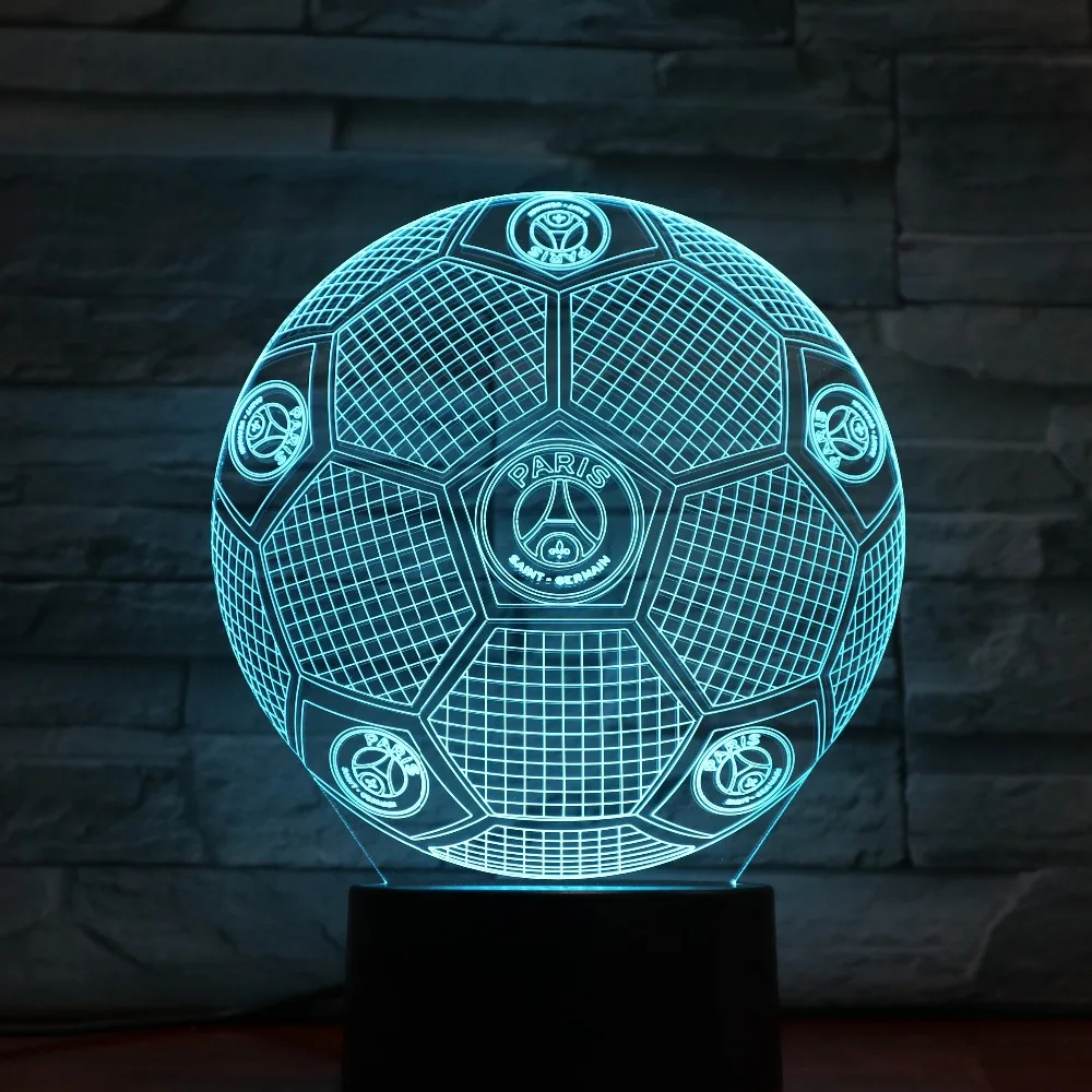 France Football Paris SG Lampe 3D Lamp 7 Changement de couleurs Touch Sensor Table Desk Lamp Atmosphere Bedroom Bedside Lights
France Football Paris SG Lampe 3D Lamp 7 Changement de couleurs Touch Sensor Table Desk Lamp Atmosphere Bedroom Bedside Lights
