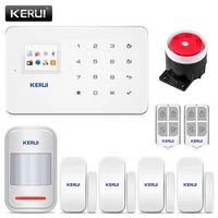 KERUI 1.7 Inch TFT Screen GSM Home Burglar Security Alarm Protection APP Control Built In Siren With Door Sensor Alarm image