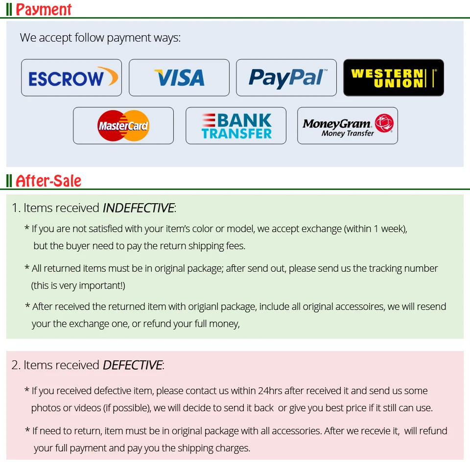 payment and after sale-new