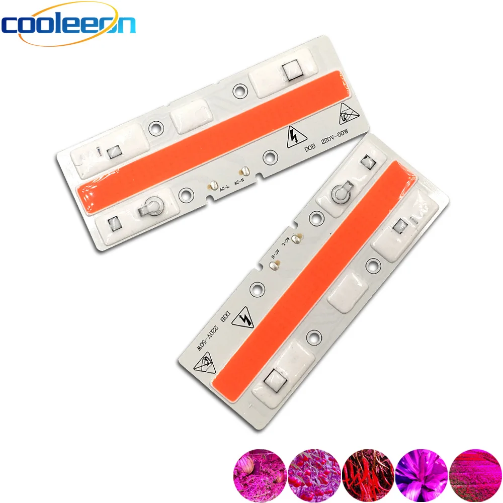 110*40mm 220V AC COB LED Light 50W Driverless Chip Smart IC Full Spectrum LED Bulb for Plant Grow Lamp No Flicker Lighting
110*40mm 220V AC COB LED Light 50W Driverless Chip Smart IC Full Spectrum LED Bulb for Plant Grow Lamp No Flicker Lighting