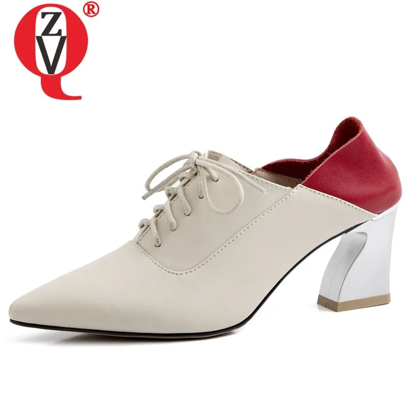 ZVQ cow leather pumps woman spring pointed toe outside high heels shoes black white red fashion office work shoes
ZVQ cow leather pumps woman spring pointed toe outside high heels shoes black white red fashion office work shoes