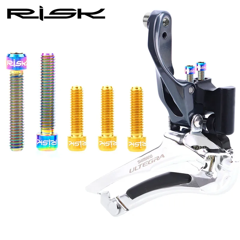 3pcs/5pcs Risk TC4 Titanium Alloy Bicycle Front Rear Derailleur Adjust Screws 3 Colors MTB Road Bike M4 *13.5mm/ M4*20 mm Bolts
3pcs/5pcs Risk TC4 Titanium Alloy Bicycle Front Rear Derailleur Adjust Screws 3 Colors MTB Road Bike M4 *13.5mm/ M4*20 mm Bolts