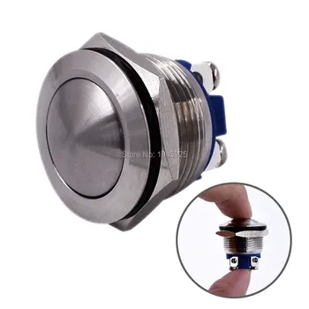 Momentary Push Button Switch, 1NO SPST DC 30V AC 250V 3A Stainless Steel Metal Shell Suitable for 19mm 3/4 Mounting Hole
Momentary Push Button Switch, 1NO SPST DC 30V AC 250V 3A Stainless Steel Metal Shell Suitable for 19mm 3/4 Mounting Hole